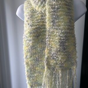 Textured Yellow and Gray Scarf